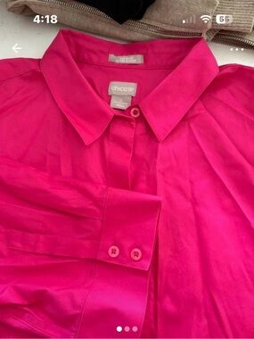 Chico's Hot Pink Button-Down Shirt